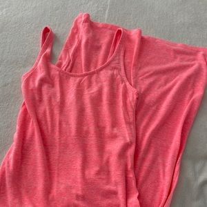 Marled Pink T-shirt Style Midi Dress